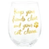 Hallmark Keep Your Cat Closer Stemless Wine Glass, 17 Oz. -Cheap Toy Store 0001FUR1030